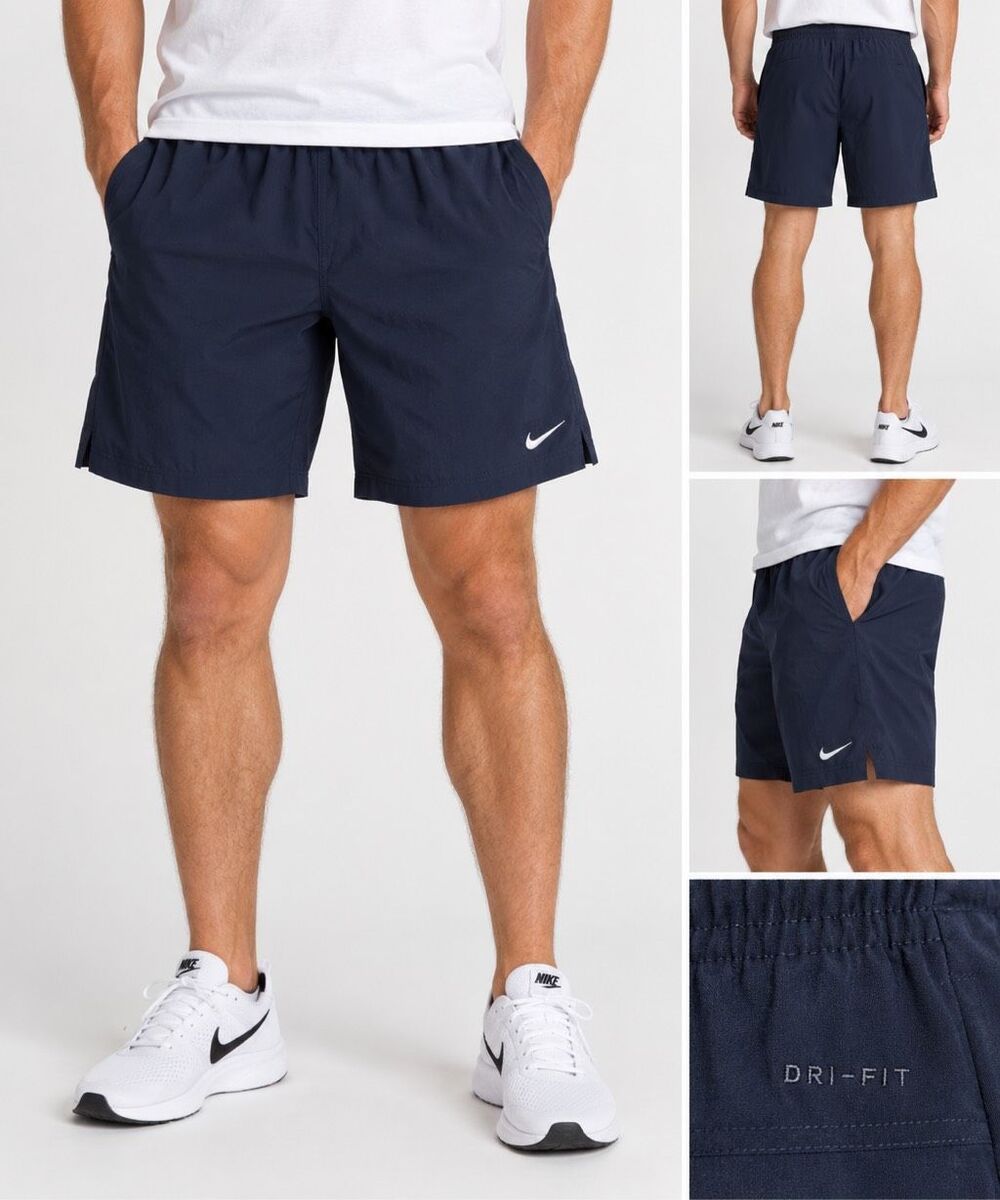 Nike Dri Fit Men’s Navy Blue Athletic Shorts Size S Elastic Waist